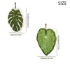 Green leaf-shaped absorbent microfiber towel shown with size measurements.