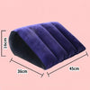 A dark purple inflatable body support pillow shown from above with dimensions 36cm by 45cm and a height of 16cm.