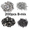 A collection of 200 pieces of B-mix metal pin findings including clasps and tie tacks for jewelry making.