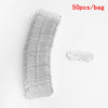 A stack of 50 PU leather embossed tags for handmade crafting in a light gray color.