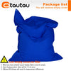 Blue empty cover for an outdoor bean bag or pouf