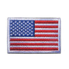 A rectangular embroidered patch depicting the American flag with a hook and loop backing.