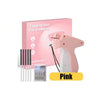 Pink tagging gun for clothing with a box and needle attachments