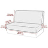 Diagram showing the dimensions of stretch RV dinette seat covers, including length and width measurements.