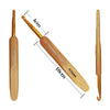 A set of bamboo knitting and crochet needles showing various sizes and lengths.