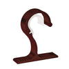 A dark brown heavy-duty curtain rod bracket with a curved hook and a flat base.