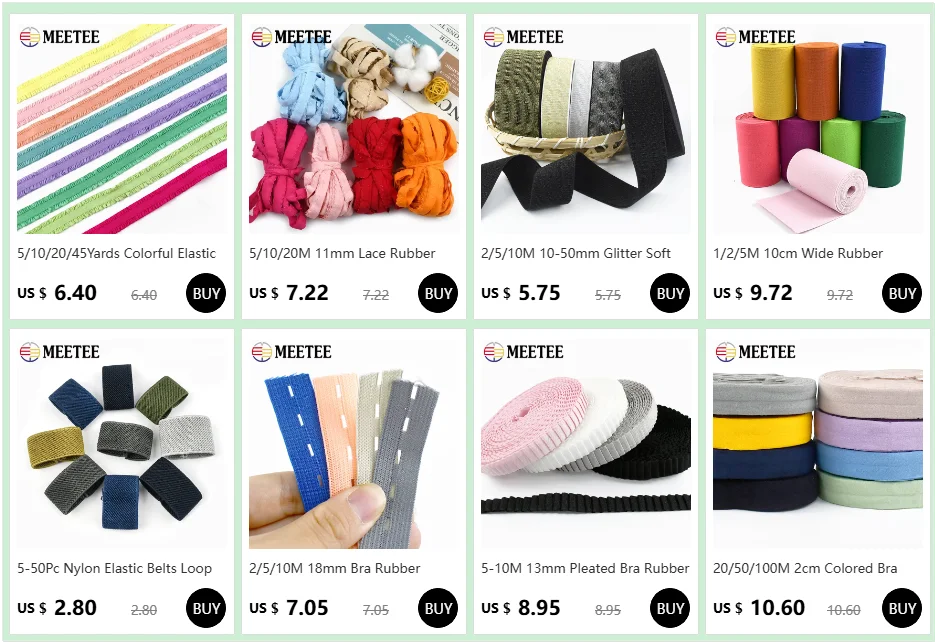 Assortment of colorful elastic stretch ribbons in various colors and widths for sewing and craft projects