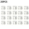 A set of 20 clear invisible pant hem clips used as non-slip adjusters for trousers.