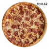 A round pizza with pepperoni and cheese, labeled Style-12.