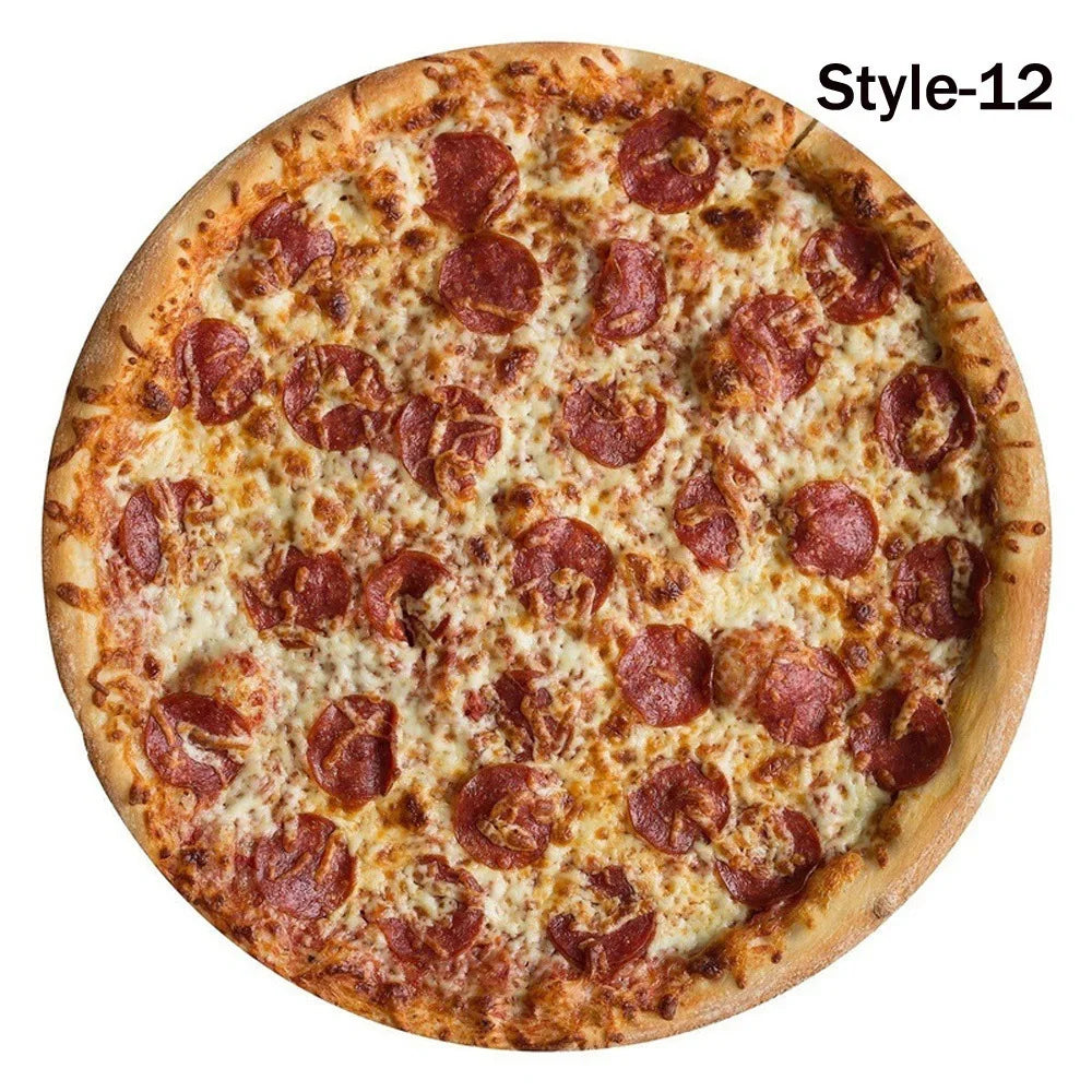 A round pizza with pepperoni and cheese, labeled Style-12.