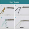 A set of four sewing tools including a wear elastic, rope, lace, and eyelets for drawstrings.