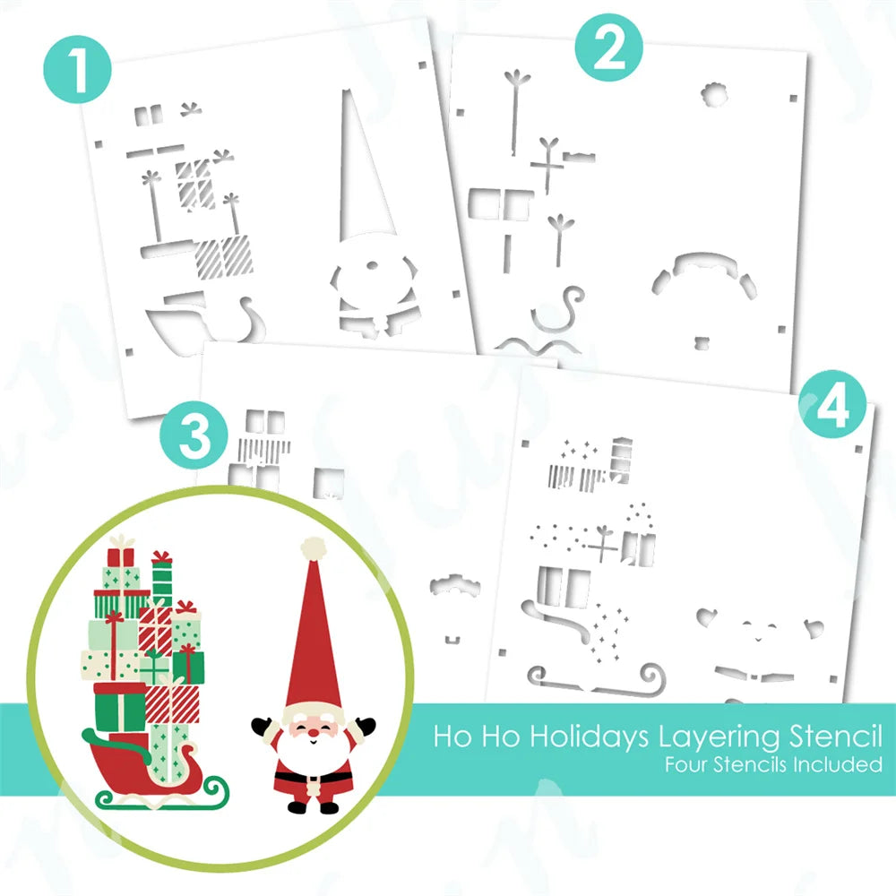 Four Halloween holiday layering stencils and metal cutting dies for DIY scrapbooking projects