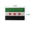 Tactical embroidered patch featuring the Palestinian flag design with green, white, and black stripes and red stars.