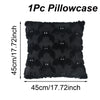 A black 1pc pillowcase featuring a subtle bat pattern for Halloween decor.