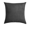 A square, dark gray velvet decorative pillow cover.