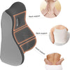 A memory foam wedge pillow for couples shown with support points for the neck, back, and waist.