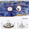 Replacement metal buttons for denim and clothing showing the bottom sticking out of the fabric.