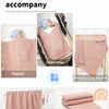 Various uses for a pink All-Season Cotton Baby Swaddle Blanket including infant wrap, breastfeeding blanket, air conditioning