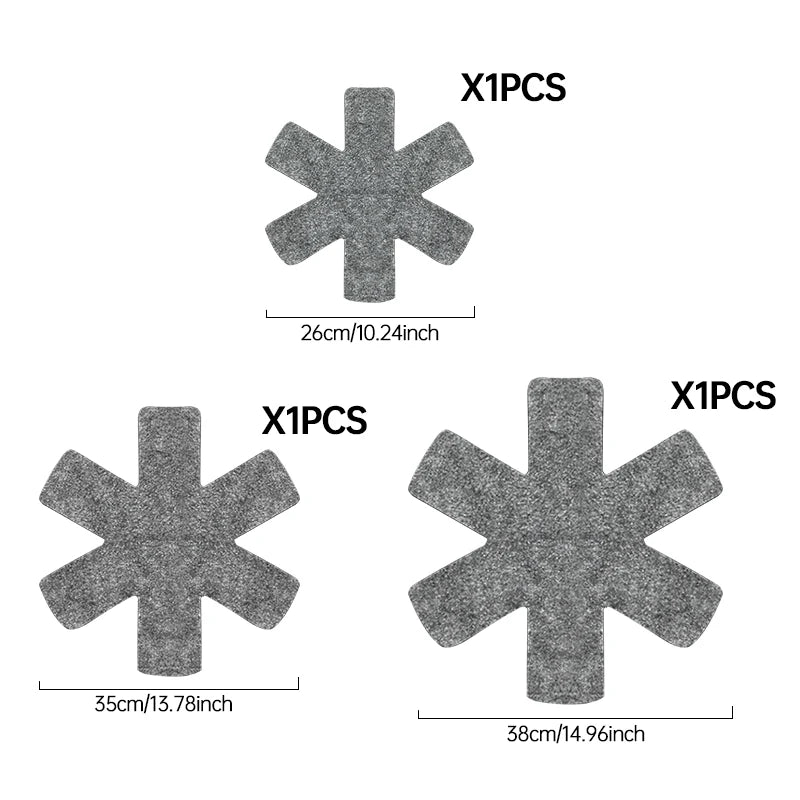 Reusable felt pot protectors shown in various sizes, including X1PCS options.