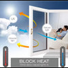 An insulated glass film is shown blocking heat while allowing natural light into a room.