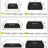 Diagrams showing various sizes and dimensions for S, M, and L sofa slipcovers.