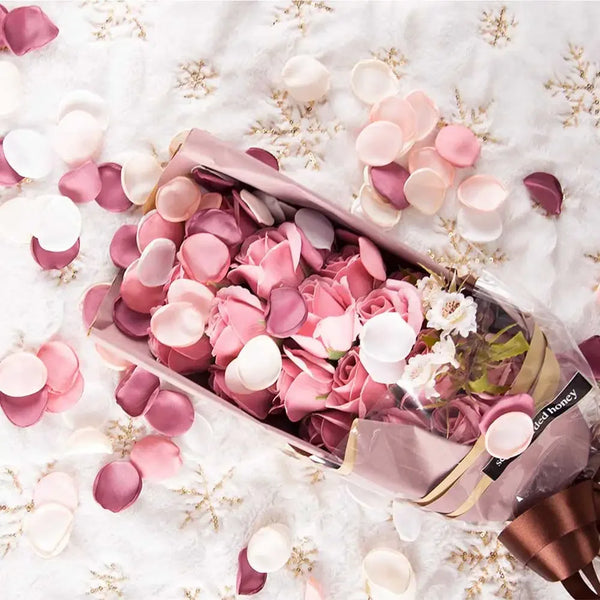 Silk Rose Petals for Weddings & Events (Pack of 100)