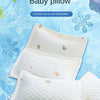 White polymer ice silk baby pillow with a quilted pattern and small bear designs