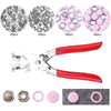 A set of heavy duty metal snap fasteners and related components including various sizes and colors.