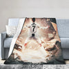A football player wearing a number 7 is featured on a blanket design with an intense, dramatic background.