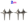 A pair of silver Y2K star clips for jeans and skirts.
