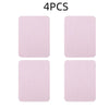 Four pink iron-on fabric repair patches are displayed individually.