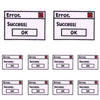 A collection of square patches showing success or error messages with an OK button.