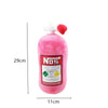 Pink nitrous oxide bottle style car neck pillow and waist cushion set with a white and red topper