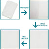 Diagram showing the process of unfolding a modern faux animal skin rug after receiving it and waiting two days or a week.
