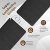 A black conductive grounding mat with a coiled wire, designed to provide consistent grounding quality and restore balance.