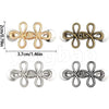 Gold and silver adjustable leaf clover waist tightener with silver and gold rings
