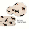 A soft and comfortable flannel blanket featuring illustrations of dachshund dogs.