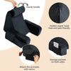 Black ergonomic back support pillow with handy handles and storage pockets on both sides