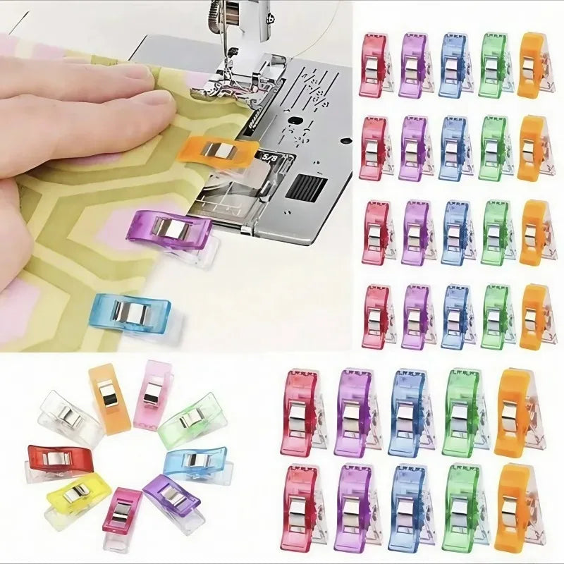 Assorted colorful multipurpose sewing and craft clips in various colors and sizes