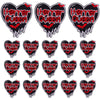 A collection of black and red horror queen embroidery patches for clothing.