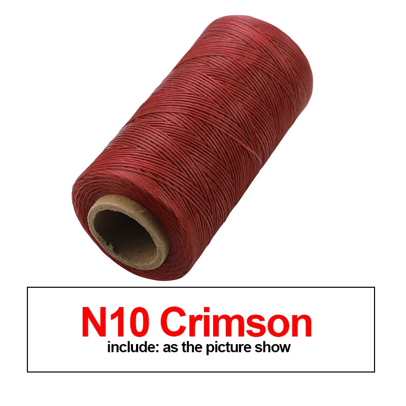 A roll of N10 Crimson waxed thread for leather and crafting.