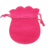 A single bright pink velvet drawstring gift bag shaped like a gourd.