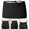Black unisex waist apron with three pockets shown from the front.