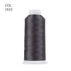 A roll of dark gray polyester embroidery thread labeled COL: 1619