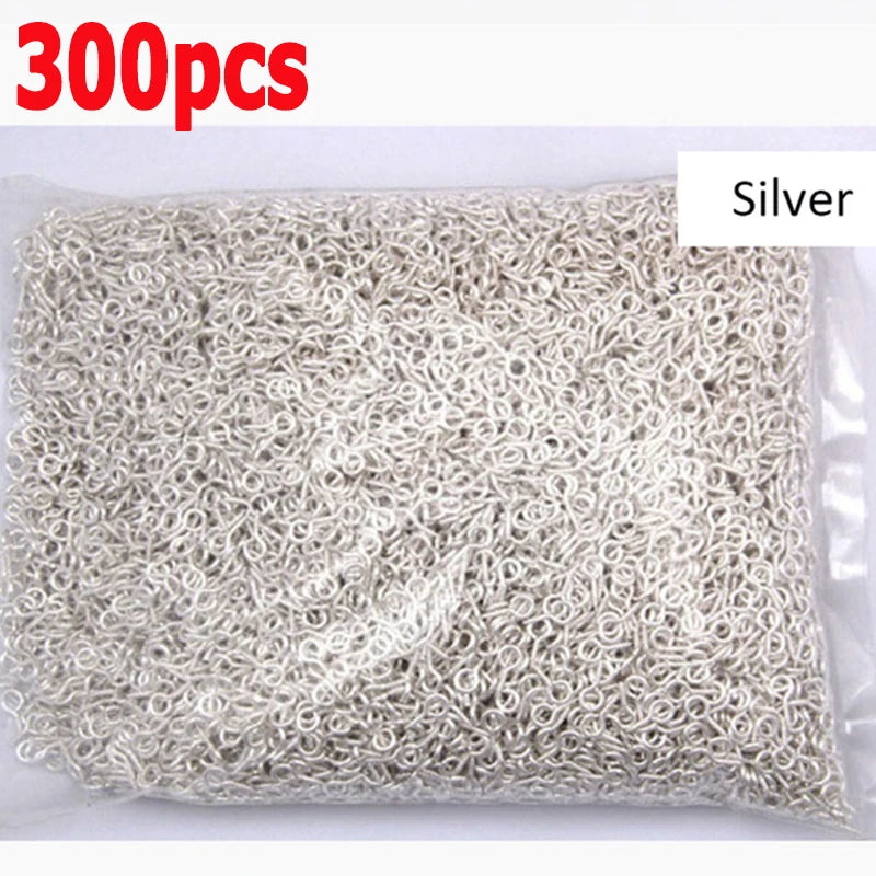 300 pieces of silver stainless steel eye screw pins for jewelry making