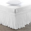 White ruffled bed skirt for queen and king beds