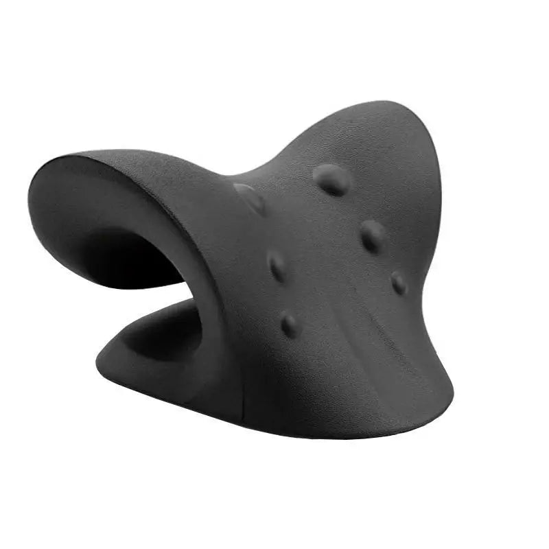 Black cervical massage pillow designed for neck and shoulder relief.