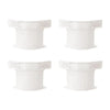 Four views of heavy duty bed corner sheet grippers in white.