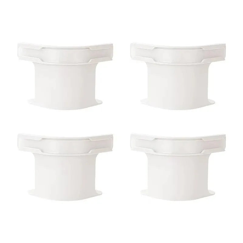 Four views of heavy duty bed corner sheet grippers in white.