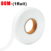 A roll of white double-sided heat-resistant interlining tape for DIY sewing.